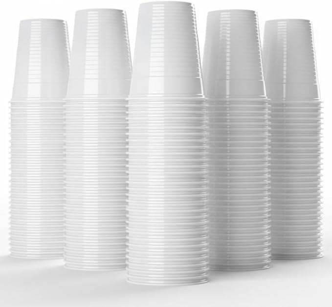 100 Pack White Plastic Drink Cups 100 Pcs Lightweight Durable And Easy To Carry Ideal For Office Home Parties Picnics Great For Water Juice Soda Cocktails Cold Beverages Disposable For Quick Cleanup