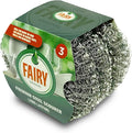 Addis Fairy Original Premium Steel Wool Pot & pan Scourers, Pack of 3, Steel,Stainless Steel,518944[Energy Class A+]