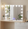 Hollywood Vanity Cosmetic Mirror with LED Lights Large Makeup Mirror with 15 Dimmable Bulbs and 3 Lighting Modes 58 x 45cm