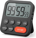 LIORQUE Digital Kitchen Timer Magnetic Countdown with Loud Alarm and Large LCD Display, Digital Timer Clock 99 Hour Kitchen Timers for Cooking & Kids & Teachers