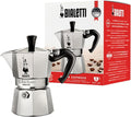 Bialetti Moka Express Aluminium Stovetop Coffee Maker (2 Cup), 8x11x11 cm, Silver