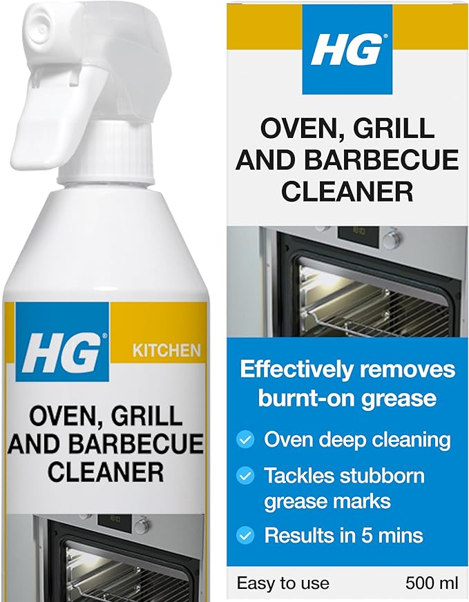 HG Oven, Grill & BBQ Cleaner Spray, Removes Baked-On Food & Grease – 500ml