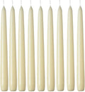 1ABOVE 10 Pack Tapered Dinner Candles | Unscented - Slow Burning Candles | Multi-Purpose | Smokeless Candles (Ivory)
