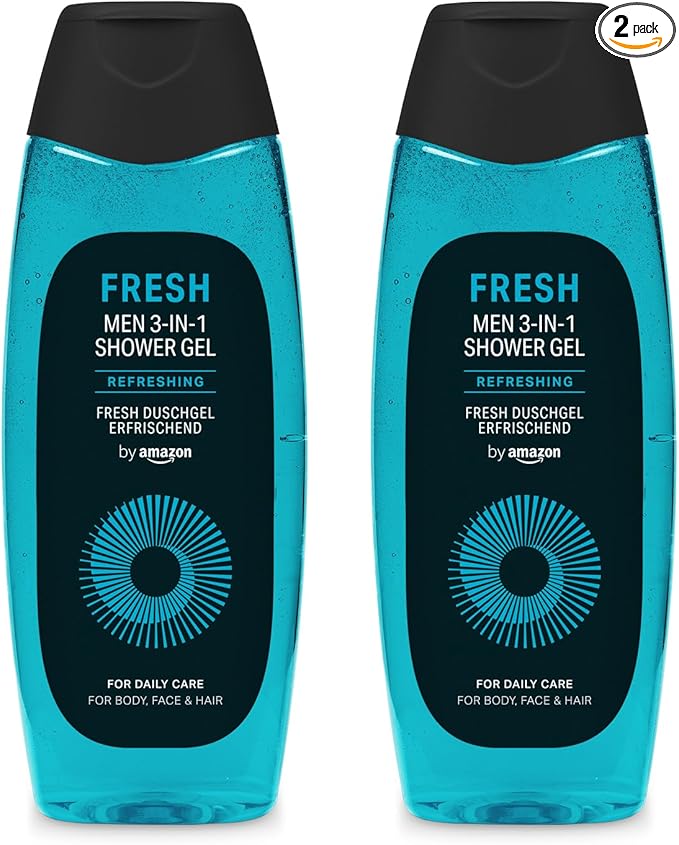 by Amazon Men Fresh 3in1 Shower Gel, 2 x 500ml