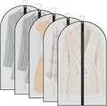 Garment Bags,5PCS Dustproof Garment Covers PEVA Translucent Clothes Covers with Zip Moth Proof Suit Protector Bags Waterproof Dress Covers for Shirts Coats Costumes (60X100cm)