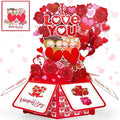 Valentines Card for Her Him, 3D Happy Valentines Card for Husband Wife Girlfriend Boyfriend Couples Lovers, Pop Up Anniversary Card for Valentine's Day Gifts, I LOVE YOU