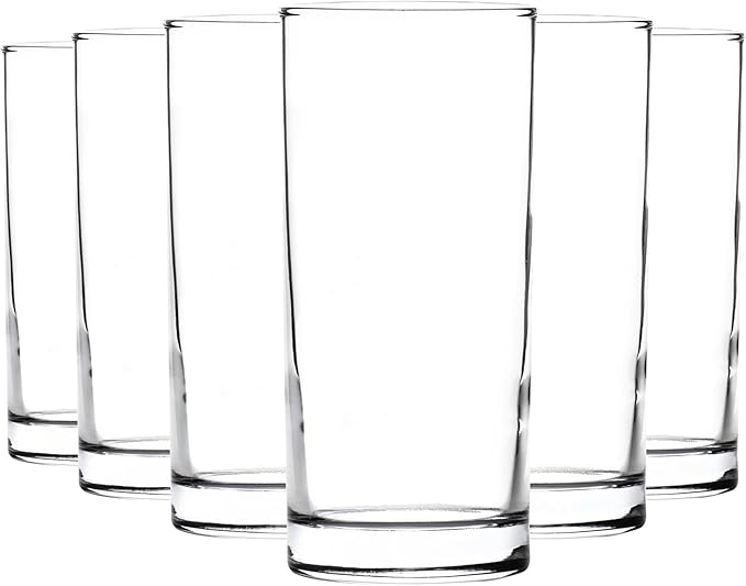 Argon Tableware Classic Highball Glasses - Modern Gift Tall Drinking Glass Cocktail Juice Tumbler - 285ml - Pack of 6