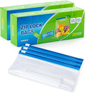 60 Pcs Zip Lock Freezer Bags - 1L, Ziplock Sandwich Bags Food Storage Bag Zip Seal, BPA-Free Freezer Bag Ziplock with Expandable Bottom for Fruits, Vegetables, Meat, Nuts
