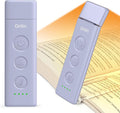 Gritin Book Light Rechargeable, Reading Light Lamp Clip on Books, 3 Eye-Protecting Modes (Mixed/White/Amber), 5 Brightness & Stepless Dimming, Flexible Reading Lamp for Readers- Purple