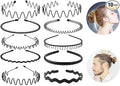 Mens Hair Band Sports Hair Bands For Men, Non-Slip Sports Fashion Headband, Metal Hair Band For Men, Hair Hoop For Outdoor Sports, Weddings And Daily Wear (10 Pieces)