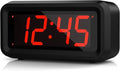 KWANWA Digital Alarm Clock Battery Operated Powered Only With Constantly Big 1.2'' LED Time Display Small for Travel desk Wall Bedside