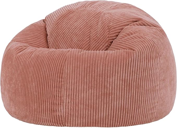 icon Kingston Cord Bean Bag, Dusk Pink, Large Adult Bean Bag Chair with Filling Included, Comfy Chair, Living Room Furniture, Bedroom Furniture