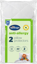Silentnight Anti Allergy Pillow Protector - Ideal for Allergy and Asthma Sufferers Protecting Against Bacteria and Dust Mites - Machine Washable, 2 Pack