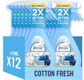 Febreze Fabric Freshener Spray Cotton Fresh 12 x 385ML, Fights Tough Odours Trapped In Fabrics And Leaves A Fresh Scent