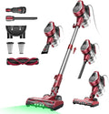 Vexilar Corded Vacuum Cleaner, Powerful 600W 60KPa, 6-in-1 Stick Vacuum Cleaner with Green LED, 7M Cord, 1.5L Dustbin Self-Standing Vacuum, Lightweight Handheld Vacuum for Hardwood,Pet Hair, Carpets