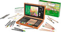 Derwent Academy Wooden Gift Box Complete Starter 35 Piece Art Set - Painting, Drawing & Colouring set with Accessories for Arts & Crafts - Premium Hobbyist Quality Pencil Set for Adults & Teens