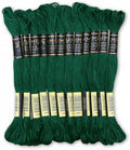 Pack of 12 Premium Embroidery Thread | 100% Egyptian Cotton Premium Skeins | Cross Stitch Embroidery Floss | Oeko TEX Certified Stranded Cotton | Ideal for Arts & Crafts (Emerald Green 923)