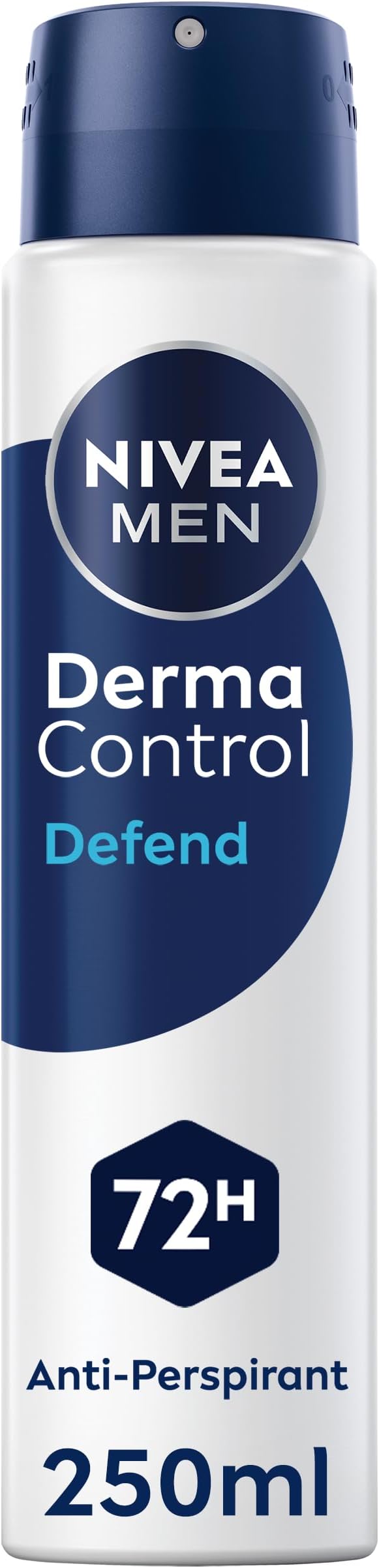 NIVEA MEN Derma Control Defend Spray (250ml), Anti-Perspirant Spray for Defence Against Odour and Staining, 72H Protection Deodorant for Sensitive Skin