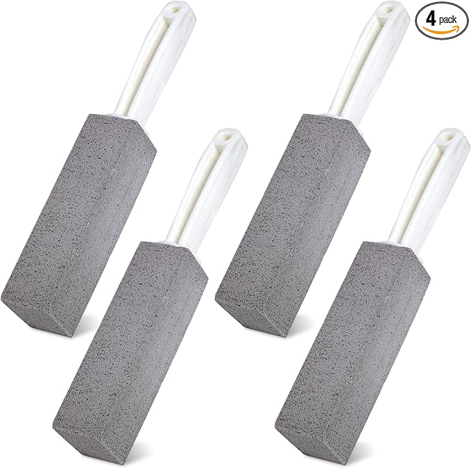 Pumice Stone for Toilet with Handle,4 Pieces Pumice Stone,Toilet Limescale Remover,Effective Limescale and Urine Remover