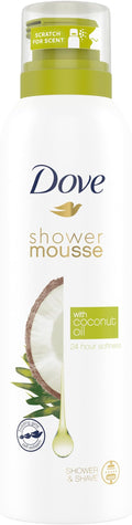 Dove Coconut Oil Shower Mousse Shower Foam infused with essential oils for 24 hour softness 200 ml