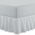 Plain 100% Egyptian Cotton Fitted Valance Sheet | Easy Care 16" / 40cm Extra Deep Frilled Valance Fitted Bed Sheet - Machine Washable - Single Double King Size (Silver, Double)