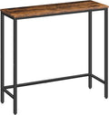 HOOBRO Console Table, Slim Console Table for Hallway, Metal Frame, Compact Display Table, Sofa Table for Small Spaces, Entryway, Living Room, Sturdy, Rustic Brown and Black EBF75XG01