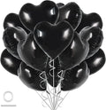 30Pcs 18 Inch Black Heart Balloons Black Heart Shape Foil Mylar Balloons Decoration for Birthday Valentine's Day Wedding Bridal Shower Anniversary Engagement Party Supplies