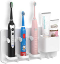 simpletome Adhesive Electric Toothbrush Holder Wall Mounted Razor Hanger Bathroom Organizer Box ABS (White)