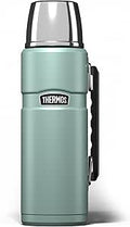 Thermos - Stainless King Duck Egg Travel Flask (1.2L), Premium Leak Proof Insulated Tea & Coffee Flask for Hot & Cold Drinks, Built-in Cup, Twist-Pour Stopper, BPA-Free, Durable Steel