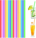 AUAUY Reusable Drinking Straws, 100PCS Colourful Reusable Straws, Juice Straws for Kids, Reusable Drinking Party Straws, for Family Bars Cafes Restaurants BBQ Parties Celebrations, Random Color