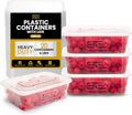 Superior Food Storage Containers with Lids – 20 Pack Durable 650ml Crack-Resistant Rectangular Food Containers with Lids -Microwave Safe Leak-Proof Takeaway Containers- Meal Prep & Food Storage