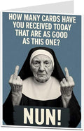 LimaLima Funny Rude Birthday Card – Hilarious Nun Joke Card for Men or Women – Offensive Adult Humor Greeting for Friends, Him or Her