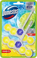 Domestos Power 5 Lime Toilet Rim Blocks toilet freshener with a long-lasting fragrance clean and freshen for up to 300 flushes 2x 50 g