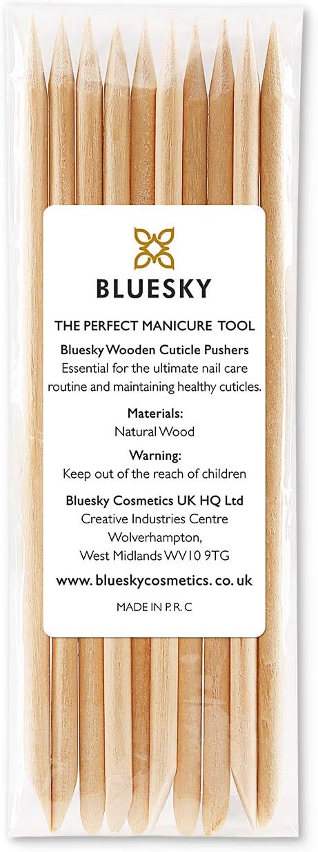 Bluesky Wooden Cuticle Pushers, Orange Wood Sticks, Double End Wooden Cuticle Pusher, Nail Art, Manicure Pedicure Tools, 11.5cm/4.5 inches (10 Pieces)