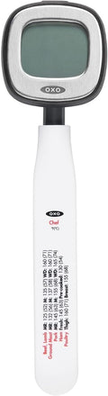 OXO Good Grips Chef's Precision Digital Instant Read Thermometer, Metallic Black, 25.4 x 10.9 x 1.8 cm