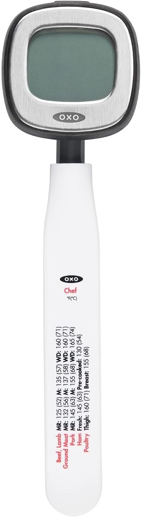 OXO Good Grips Chef's Precision Digital Instant Read Thermometer, Metallic Black, 25.4 x 10.9 x 1.8 cm