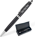 EDSG Personalised Pen Engraved Pen with Black Ink Ballpoint Pens Customised Pen Gifts for Men Women Teacher Personalised Gifts for Birthday Fathers Day Graduation Christmas Thank You Gift (Black)