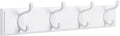 SONGMICS Coat Rack, Wall-Mounted Coat Hook, 4 Dual Metal Hooks, for Coats, Bags, in The Hallway, Bedroom, Living Room, White LHR23WT
