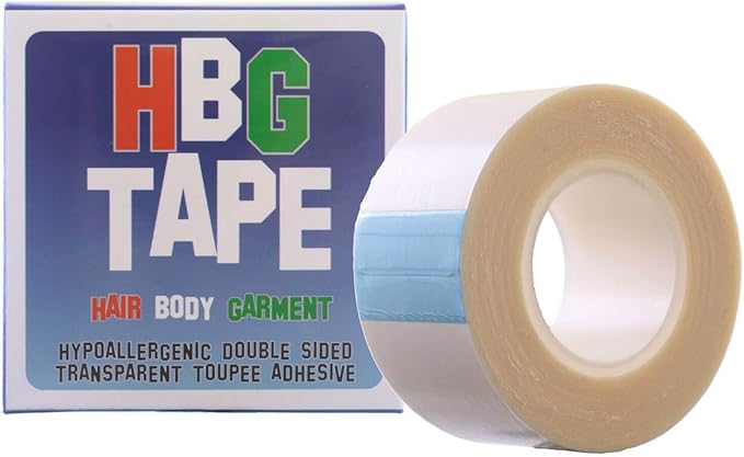 HBG Hypoallergenic Toupee Wig Tape Double Sided Transparent Adhesive Dress Body 5m x 25mm (16ft x 1ins approx) Roll