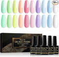 Shining She Gel Nail Polishes, 10 PCS Pastel Gel Nail Polish Set, Green Pink Purple Blue Gel Polish Soak-Off UV/LED Manicure for Women Nail Art Salon DIY Home, 8ML