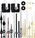 Esteopt Clock Mechanism Kit Battery Powered, Quartz Clock Movement Replacement, Long and Short Shaft Wall Clock Mechanism Parts Motor Replacement DIY Repair Parts (Gold black)