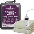 Slumberdown Warm Heated Throw Blanket (130x160cm) - Luxury Fleece Electric Blanket with 10-Heat Settings & Timer | Energy Efficient (3p/hr), 2-Year Guarantee, Washable, Pistachio