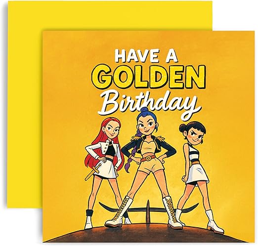 Huxters K-Pop Inspired Birthday Card for Girls Daughter Niece Sister Friend Bestie – Hope Your Birthday is Golden