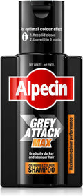 Alpecin Grey Attack MAX Caffeine & Colour Shampoo 1 x 200ml - Gradually Darker and Stronger Hair - Extra Strong Colour Performance - Against Thinning Hair - For Men
