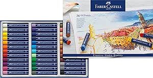 Faber-Castell Creative Studio Oil Pastels, Multicoloured, Cardboard Wallet Of 36, For Art, Craft, Drawing, Sketching, Home, School, University, Colouring