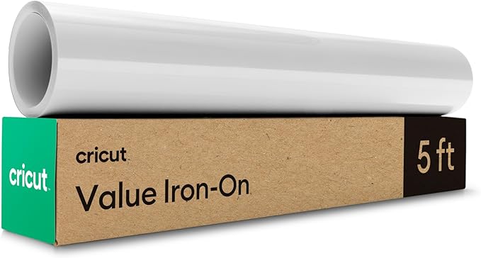 Cricut HTV Heat Transfer Vinyl | 1.5 m | White | Iron-On HTV Vinyl for Fabric, Perfect for Custom T-Shirts & DIY Clothing