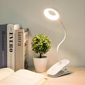 Desk Lamp Clip on Reading Light, Dorm Room Essential Clip on Light Wall-Mounted, Portable Desk Lights Mini Table Lamp, Small Bedside Lamp with Clamp, Rechargeable Reading Lights for Books Dorm Makeup[Energy Class A]