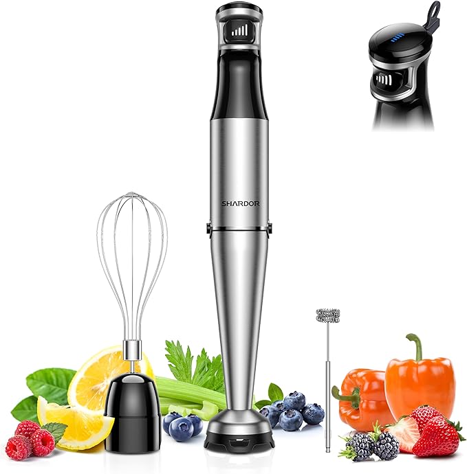 Hand Blender,3 In 1 Hand Blenders For Kitchen,power 1200w,20-Speed & Turbo Stick Blender,Scratch Resistant Hand Whisk Electric With Dough Hooks,Egg
