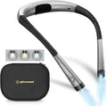 Glocusent Reading Light Book Light, Orignal Neck Light with 3 Colors & 6 Brightness Levels, Bendable Arms, Rechargeable Book Lamp, Long Lasting, Perfect for Reading, Knitting, Camping (with EVA Box)