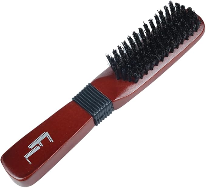 Fine Lines Boar Bristle Hair Brush – Reduces Frizz & Smooths Flyaways – Sleek Styles, Wooden Handle – Women & Men – Afro, Curly & Straight Hair – with Mixed Nylon for Detangling & Shine